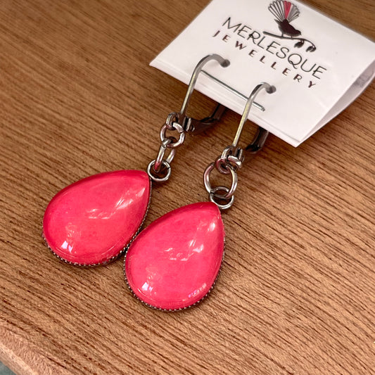 ROSE PINK TEARDROP EARRINGS