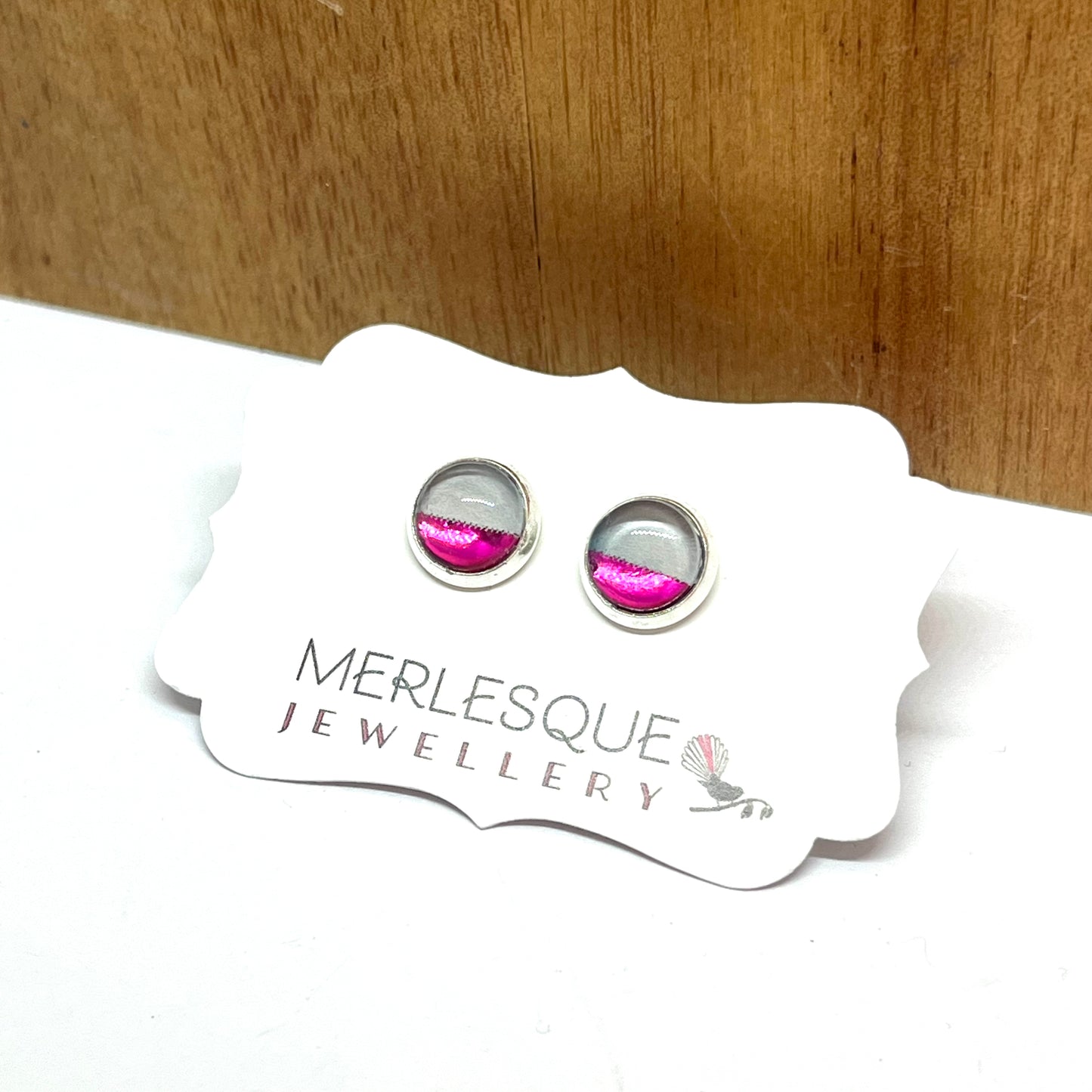 HOT PINK DIPPED STUDS