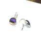 Beautiful Rose gold dipped on purple glass dome earrings