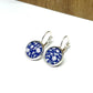 Blue china glass dome earrings 