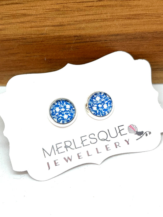 BLUE CHINA STUDS