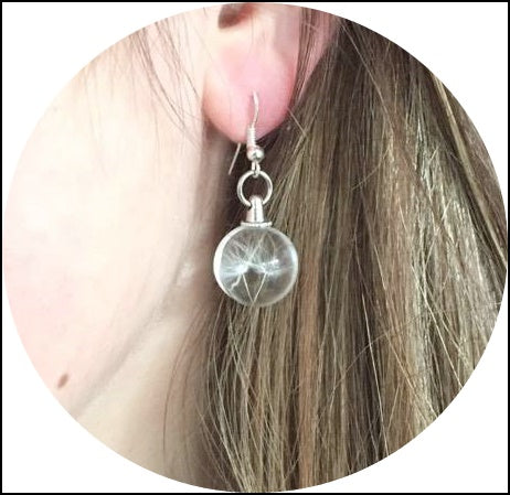 Dandelion crystal ball deals earrings