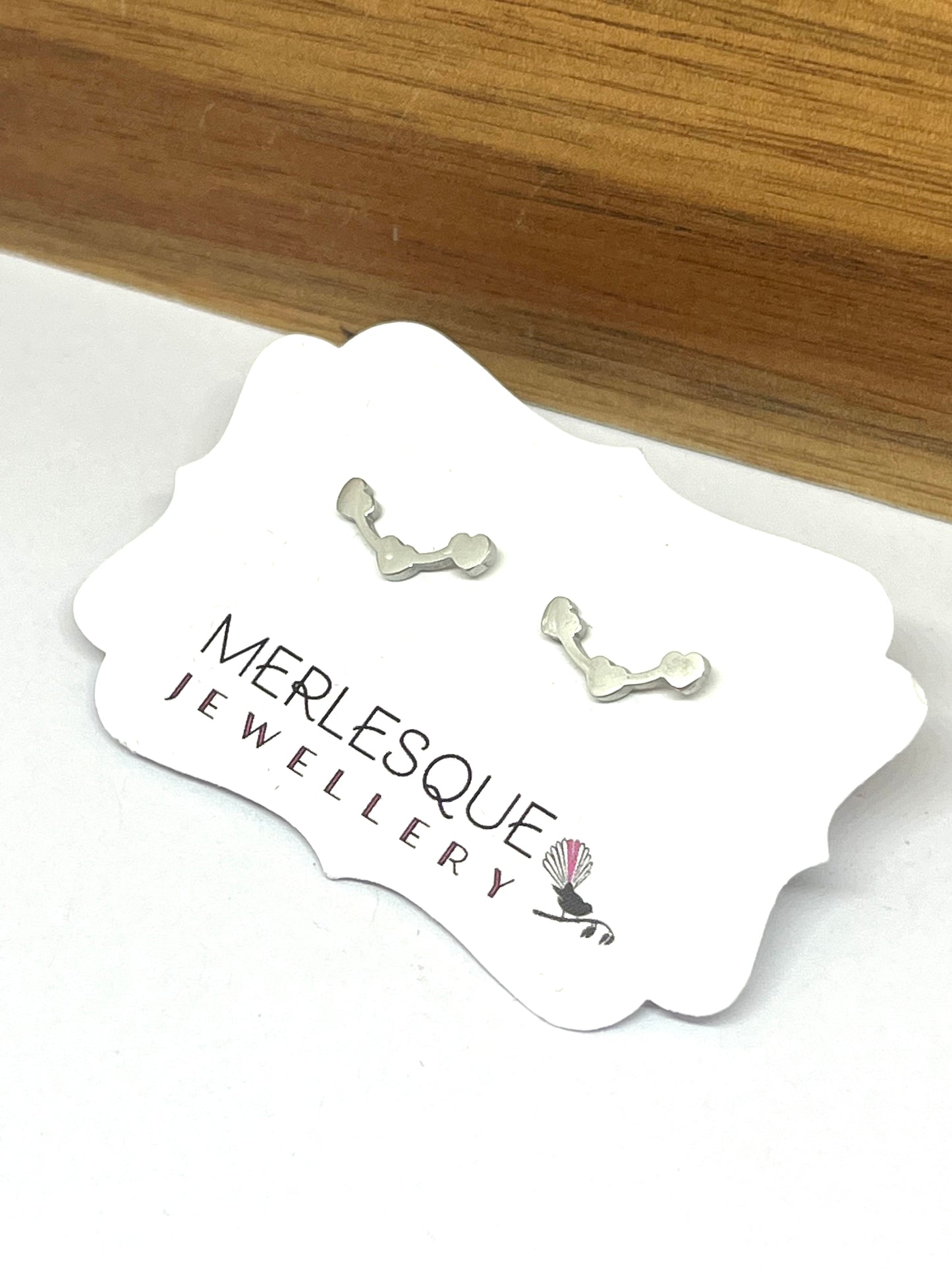 SILVER HEART EAR CLIMBER STUDS