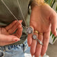 Fantail and New Zealand map glass dome necklace