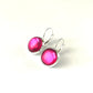 Bold Hot pink kiss glass dome earrings